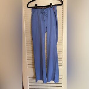 XS Tall Light Blue Spandex Scrub Pants